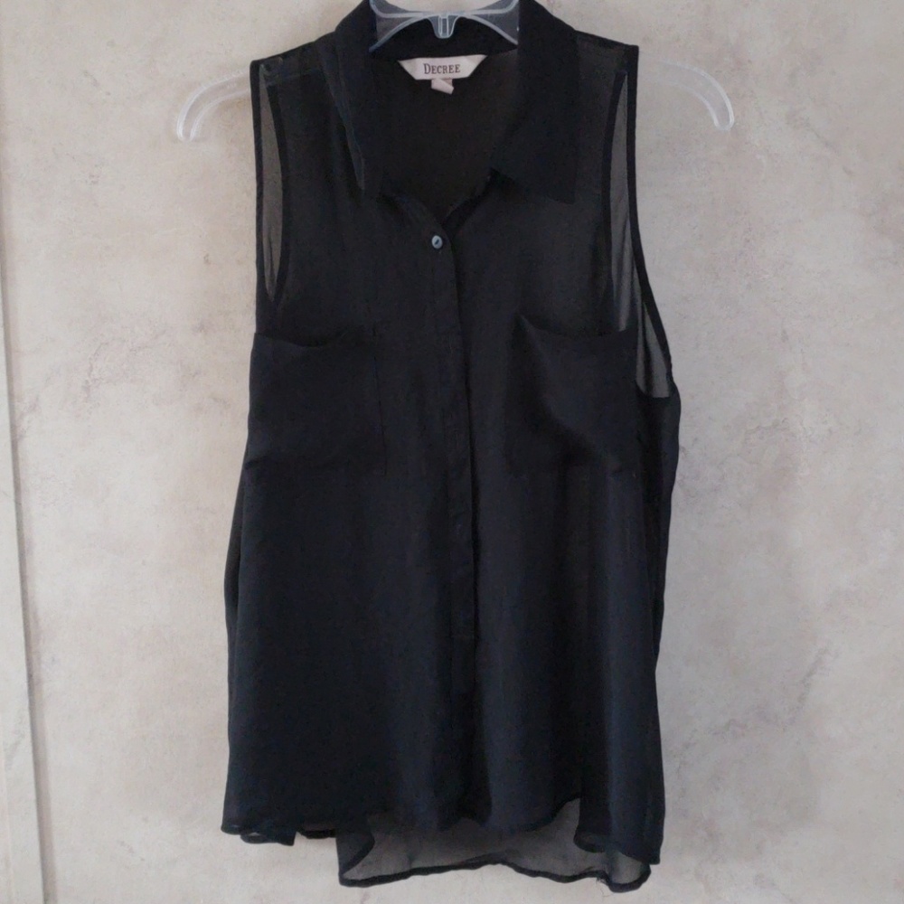 Shear button up tank